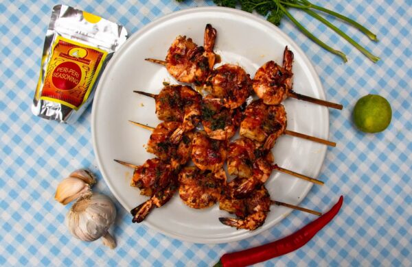 Barbecued Prawns With Peri Peri, Lime and Parsley Butter