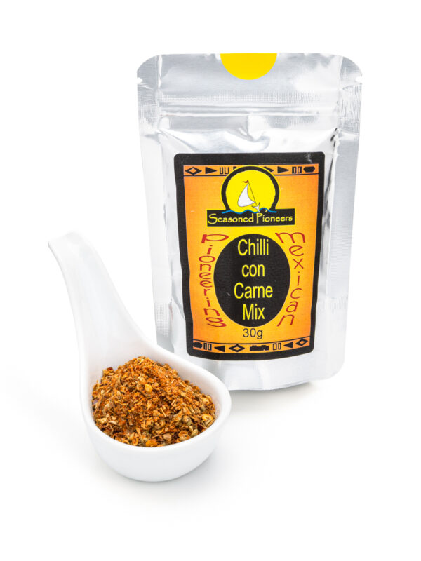 Seasoned Pioneers Chilli con Carne spice mix in a pouch