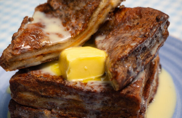 Hong Kong French toast served with a knob of butter